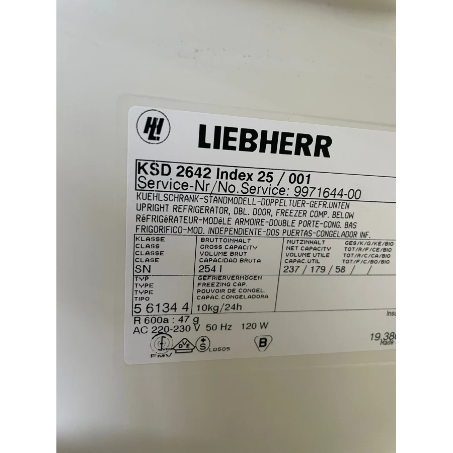Liebherr wit koel vries combi 143cm hoog. - Afbeelding 3