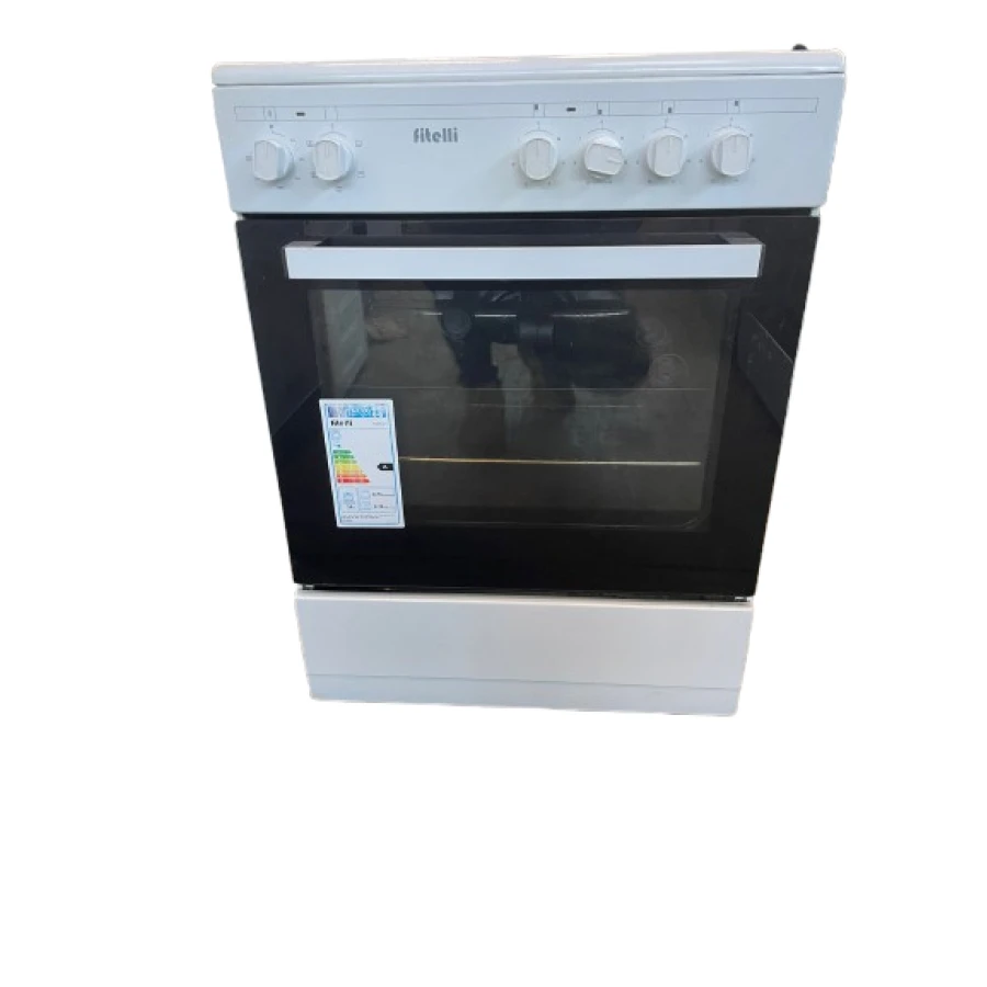 Fitelli FK6001WIT keramisch Vrijstaand fornuis WIT 60CM BREED - Afbeelding 2