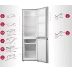 Inventum KV1500S Low Frost energiezuinige koel-vriescombinatie - 150 cm hoog - 174 liter - Energielabel D - Vrijstaand - Zilver - Afbeelding 9