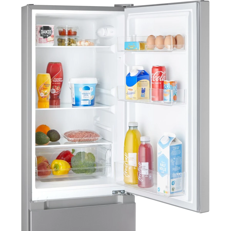 Inventum KV1500S Low Frost energiezuinige koel-vriescombinatie - 150 cm hoog - 174 liter - Energielabel D - Vrijstaand - Zilver - Afbeelding 10