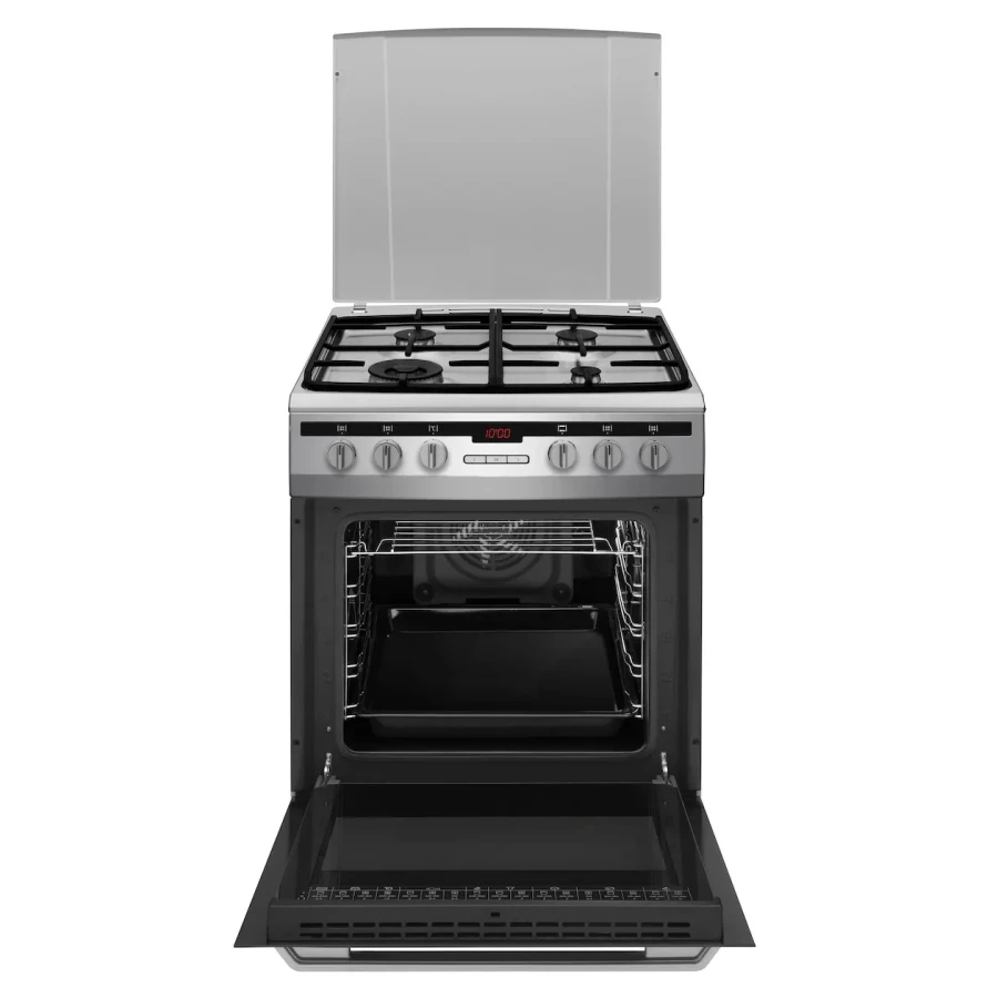 Inventum VFG6034WGRVS - Vrijstaand gasfornuis - Elektrische oven - 4 kookzones - 60 cm - RVS - Afbeelding 4