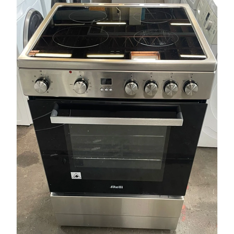 Showmodel!! Fitelli FK6002RVS keramisch Fornuis 60CM met heteluchtoven- Grijs- 2 of 3 fase - Afbeelding 13