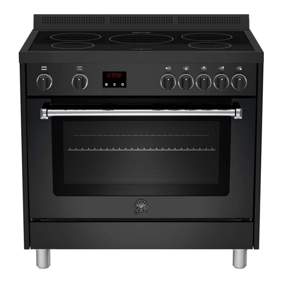 BERTAZZONI AMS95IND61CNE Inductie Fornuis 90CM Mat Zwart - Afbeelding 1
