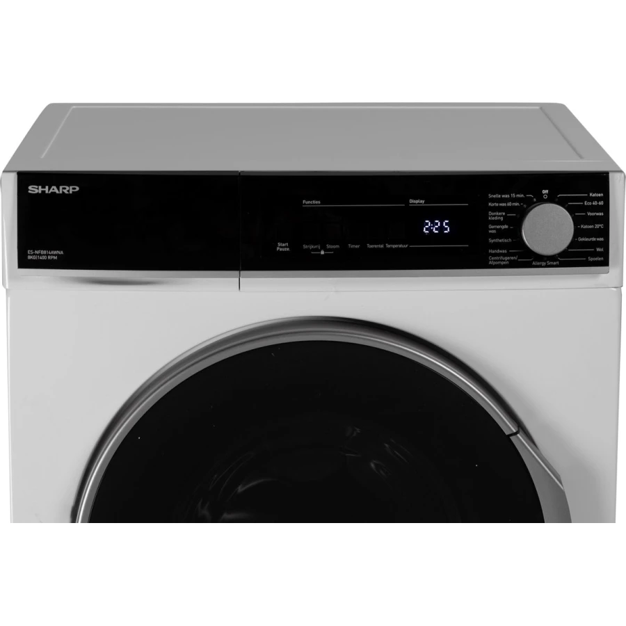 Sharp ESNFB814AWNABX Wasmachine 8kg 1400toeren - Afbeelding 5