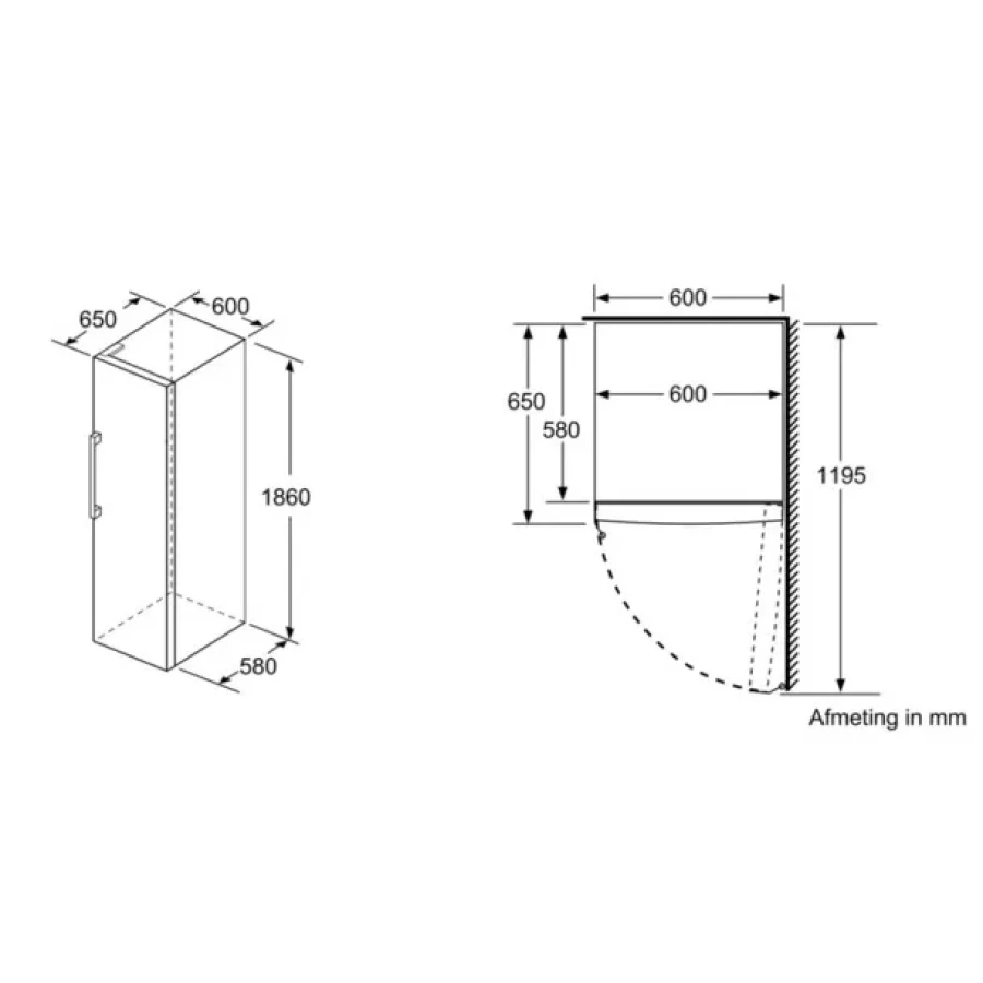 BOSCH GSN29VLEP Vrijstaande Vriezer 60cm - Afbeelding 5