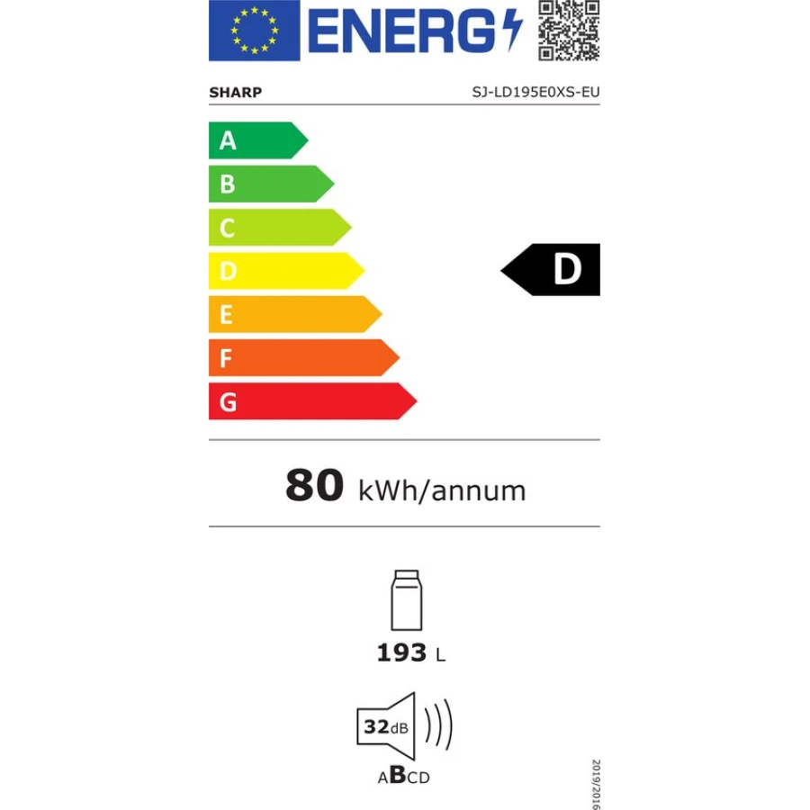 Sharp SJLD195E0XSEU Inbouw Koelkast - Afbeelding 8