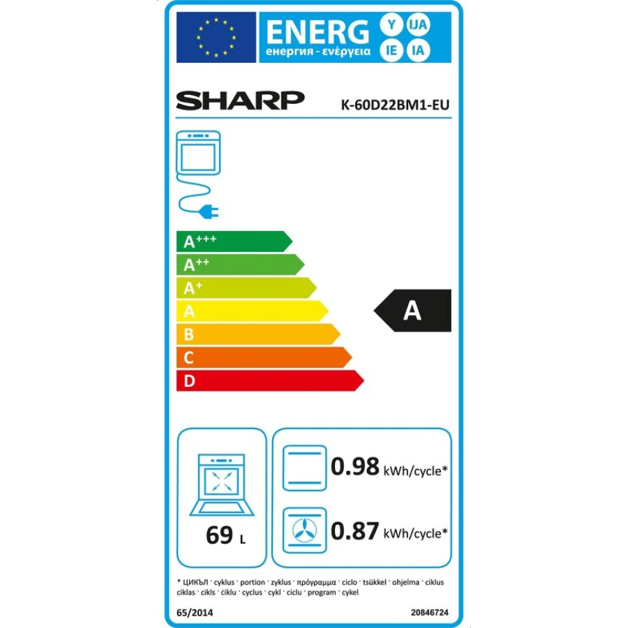 Sharp K-60D22BM1 - Inbouwoven - zwart - Afbeelding 10