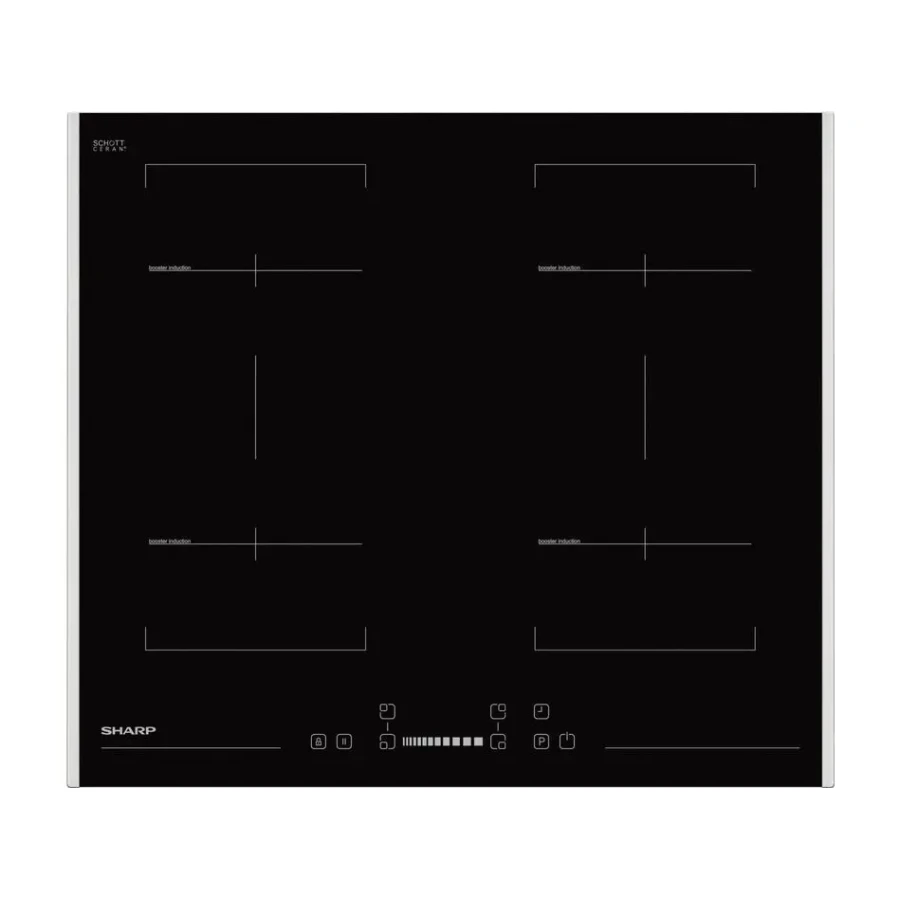 Sharp KH6I38FS00EU-inductie kookplaat-inbouw- 4 kookzones-double cookbridge - Afbeelding 1