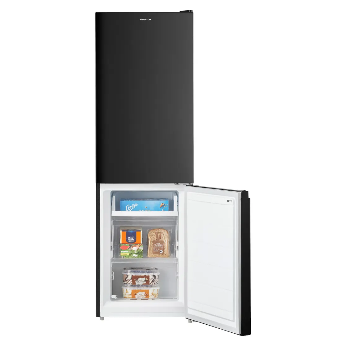 372621369-9696916 Inventum KV1500B Low Frost energiezuinige koel-vriescombinatie - 150 cm hoog - 174 liter - Energielabel D - Vrijstaand - Zwart - Afbeelding 6