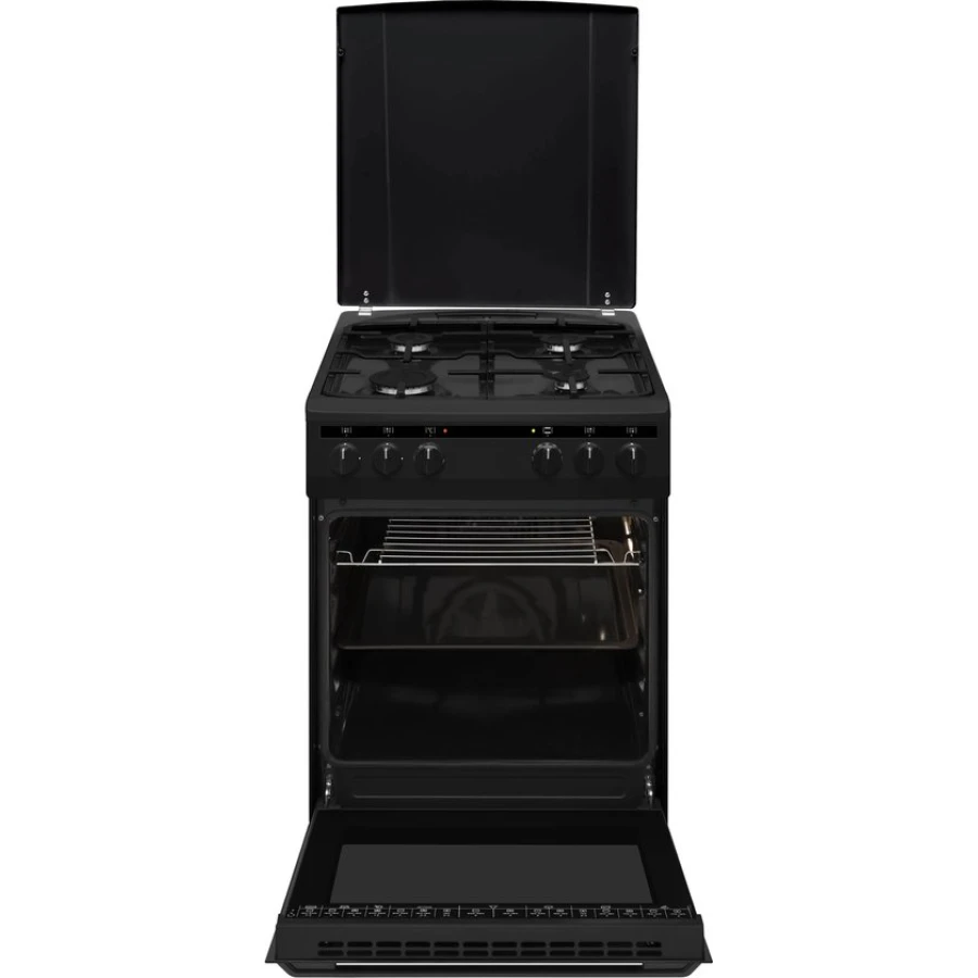 Inventum VFG5020GZWA - Vrijstaand gasfornuis - Elektrische hetelucht oven - 4 kookzones - 50 cm - 62 liter - Zwart - Afbeelding 4