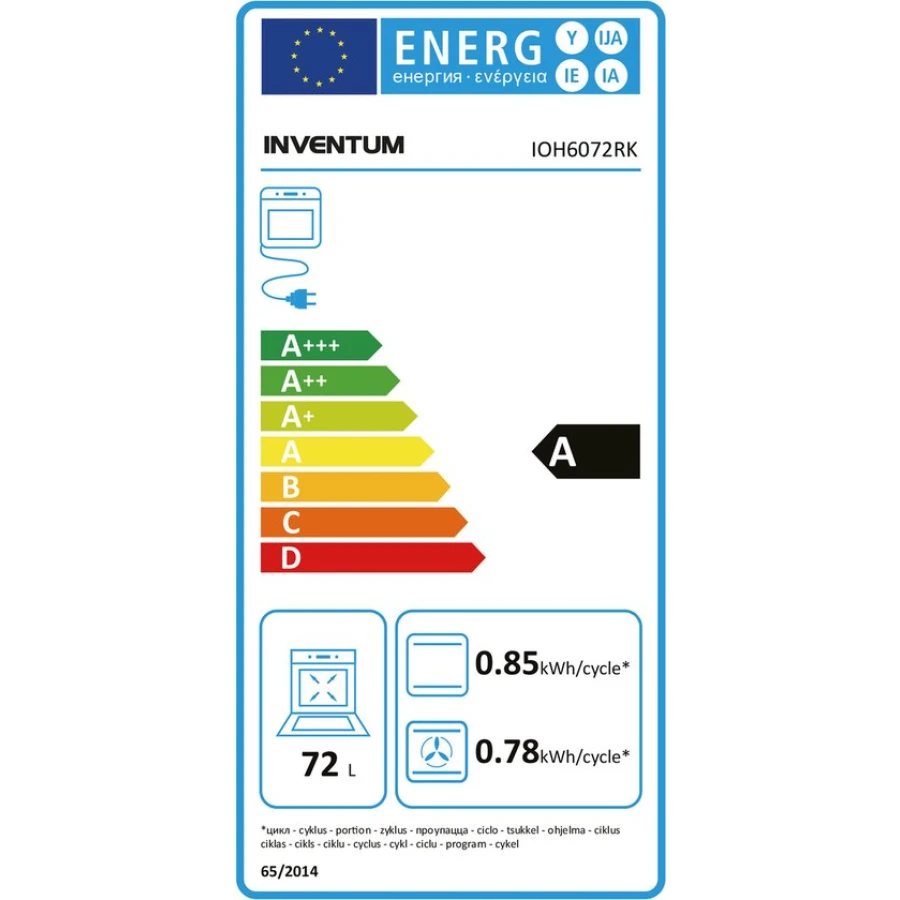 Inventum IOH6072RK- Inbouw oven - 60 cm hoog - Zwart/RVS - Afbeelding 9