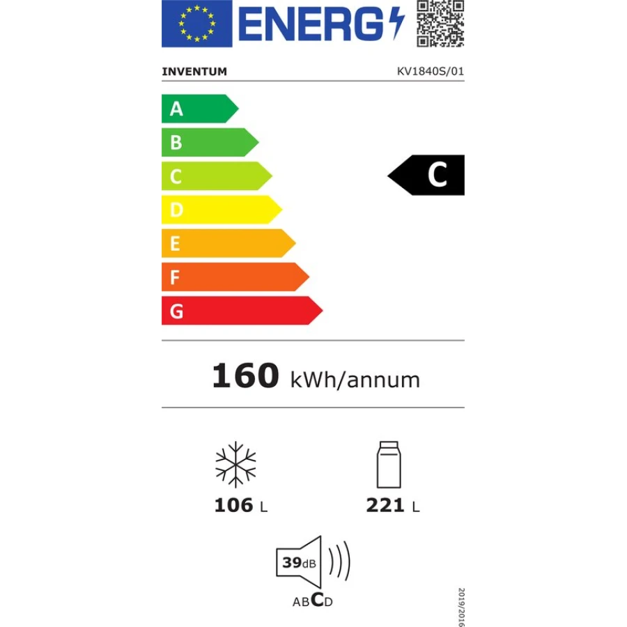 Inventum KV1840W - Koel-vriescombinatie - 184cm hoog - RVS - Afbeelding 2