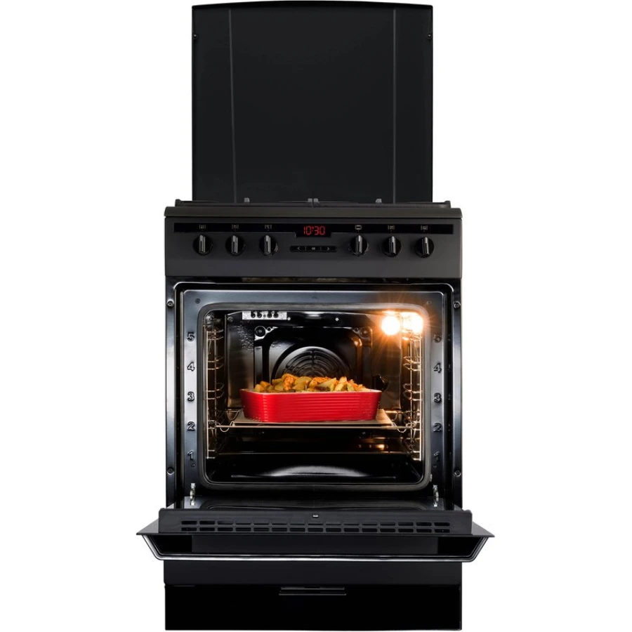 Inventum VFG6034WGZWA - Vrijstaand gasfornuis - Elektrische oven - 4 kookzones - 60 cm - Zwart - Afbeelding 7