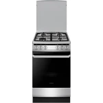 Inventum VFG5020GRVS - Vrijstaand gasfornuis - Elektrische oven - 4 kookzones - 50 cm - 62 liter - Zilver/Zwart