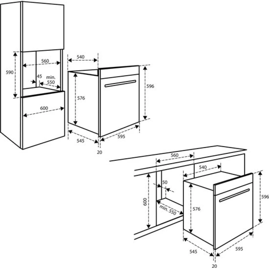 Inventum IOH6072RK- Inbouw oven - 60 cm hoog - Zwart/RVS - Afbeelding 8