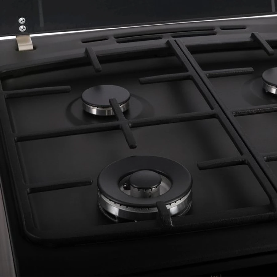 Inventum VFG6034WGZWA - Vrijstaand gasfornuis - Elektrische oven - 4 kookzones - 60 cm - Zwart - Afbeelding 5