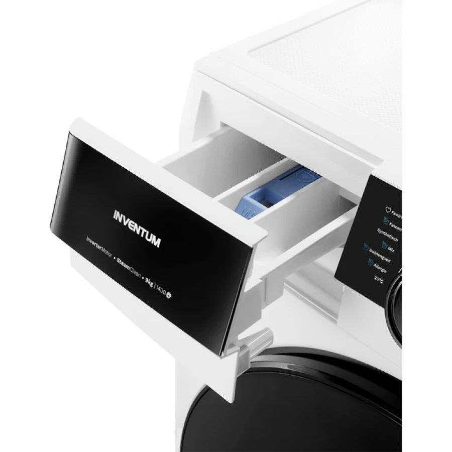 Inventum VWM9010W - Wasmachine - 9kg - 1400 toeren - Wit/Zwart - Afbeelding 4