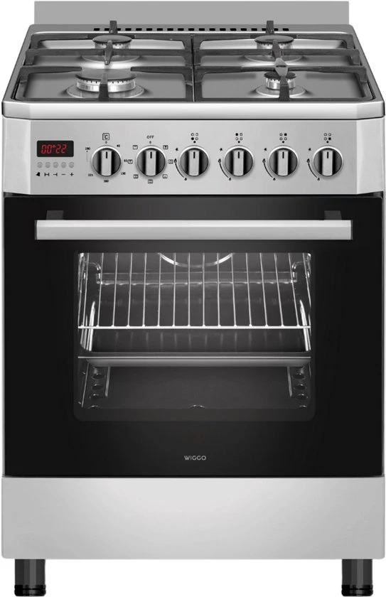 543x840 Wiggo - WO-E609R(XX) - Vrijstaand - Gasfornuis - Serie 9 - 60 cm - 66 Liter - 4 pitten - Energieklasse B - Afbeelding 1