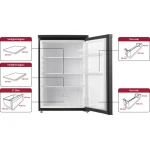 Inventum KK550B tafelmodel koelkast energiezuinig - 131 liter - Zonder vriesvak - 55 cm breed - Superkoelen - Led-verlichting - Energielabel D - Vrijstaand - Zwart - Afbeelding 7