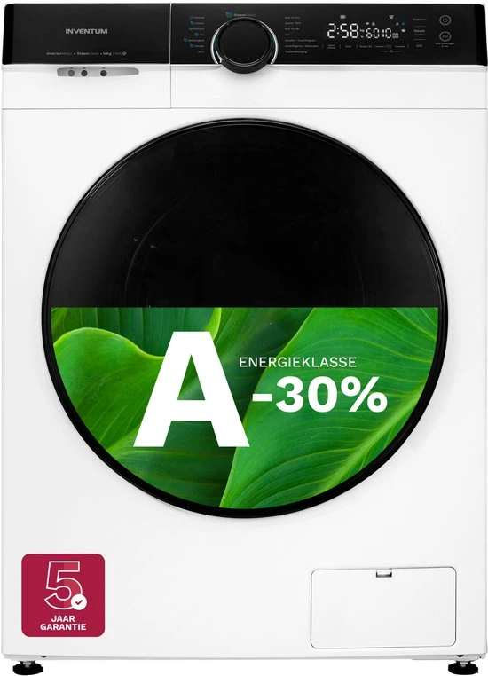 550x762 Inventum VWM1010W - Wasmachine - 10kg - 1400 toeren - Wit/Zwart - Afbeelding 1