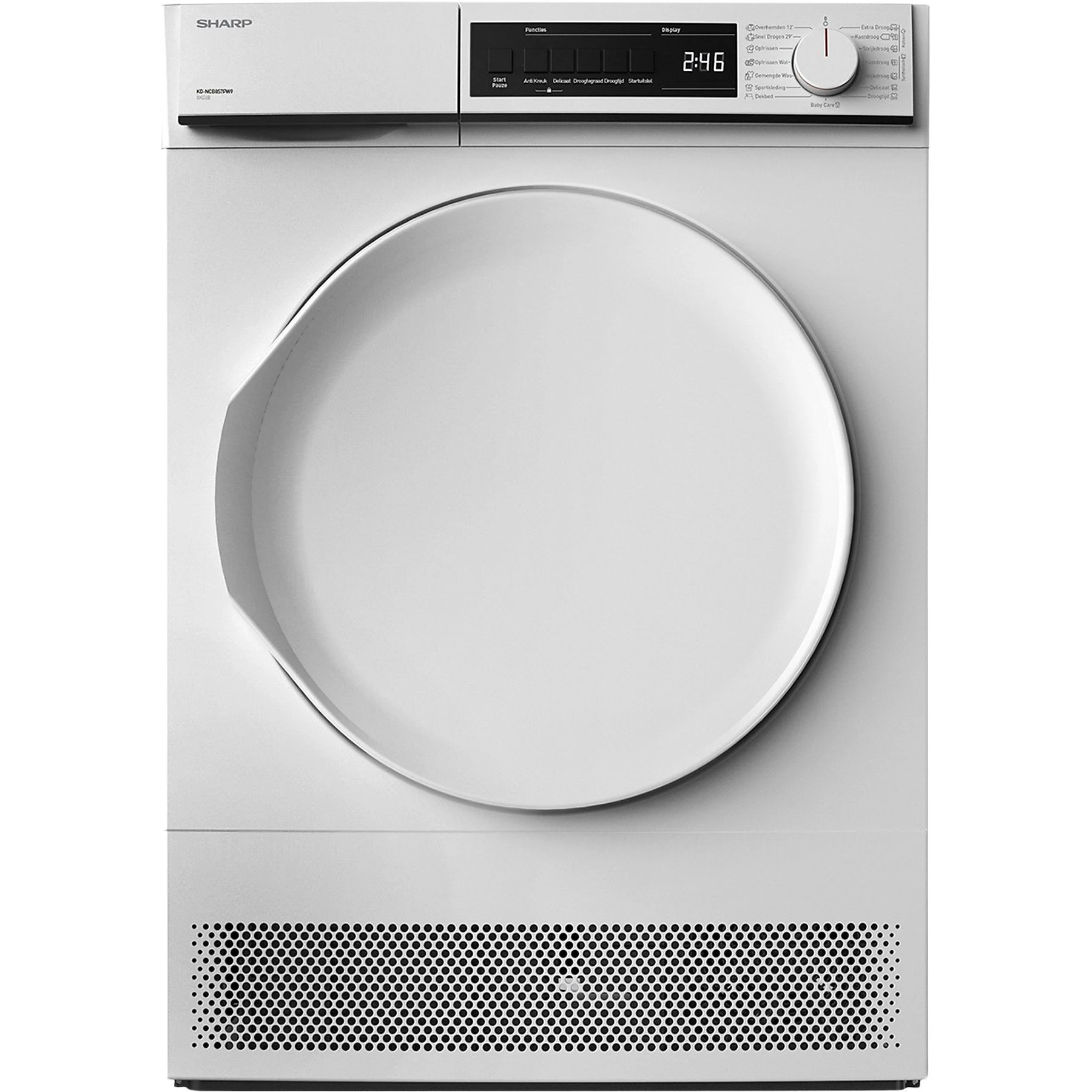 ASSET_MMS_101522115 SHARP KDNHA8S6PWEBX Warmtepompdroger 8 kg - Afbeelding 1