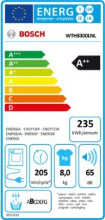 Bosch WTH8300LNL - Serie 4 - Warmtepompdroger - 8 kg - Energielabel A++ - Afbeelding 12