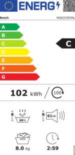 BOSCH WQG235DINL - Warmtepompdroger - 8 kg - 61 dB - Energielabel C - Afbeelding 9
