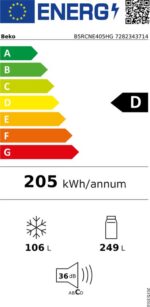 Beko B5RCNE405HG Vrijstaande Koel-vries Combinatie 203,5 cm hoog-grijs - Afbeelding 12