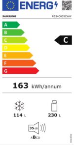 Samsung RB34C605CWW - Koel-vriescombinatie - 344 liter - Energielabel C - Wit - WiFi - Afbeelding 2