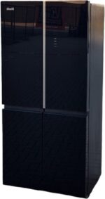 Luxe Fitelli KV475GLZW01, 4 deurs, Amerikaanse koelkast, zwart, Glazen voorkant, 83cm breed, No-Frost - Afbeelding 4