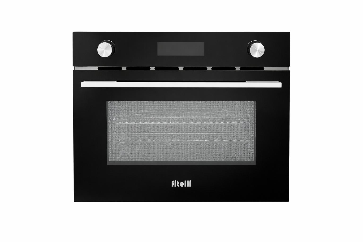 8d34530c-3bbc-4200-ac17-b59be7f7a7b1.jpg Fitelli IOMA35ZW1 Inbouw Combi Magnetron – Hetelucht, Grill en Magnetron 45 cm hoog Zwart - Afbeelding 1