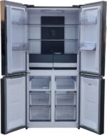 Luxe Fitelli KV475GLZW01, 4 deurs, Amerikaanse koelkast, zwart, Glazen voorkant, 83cm breed, No-Frost - Afbeelding 6