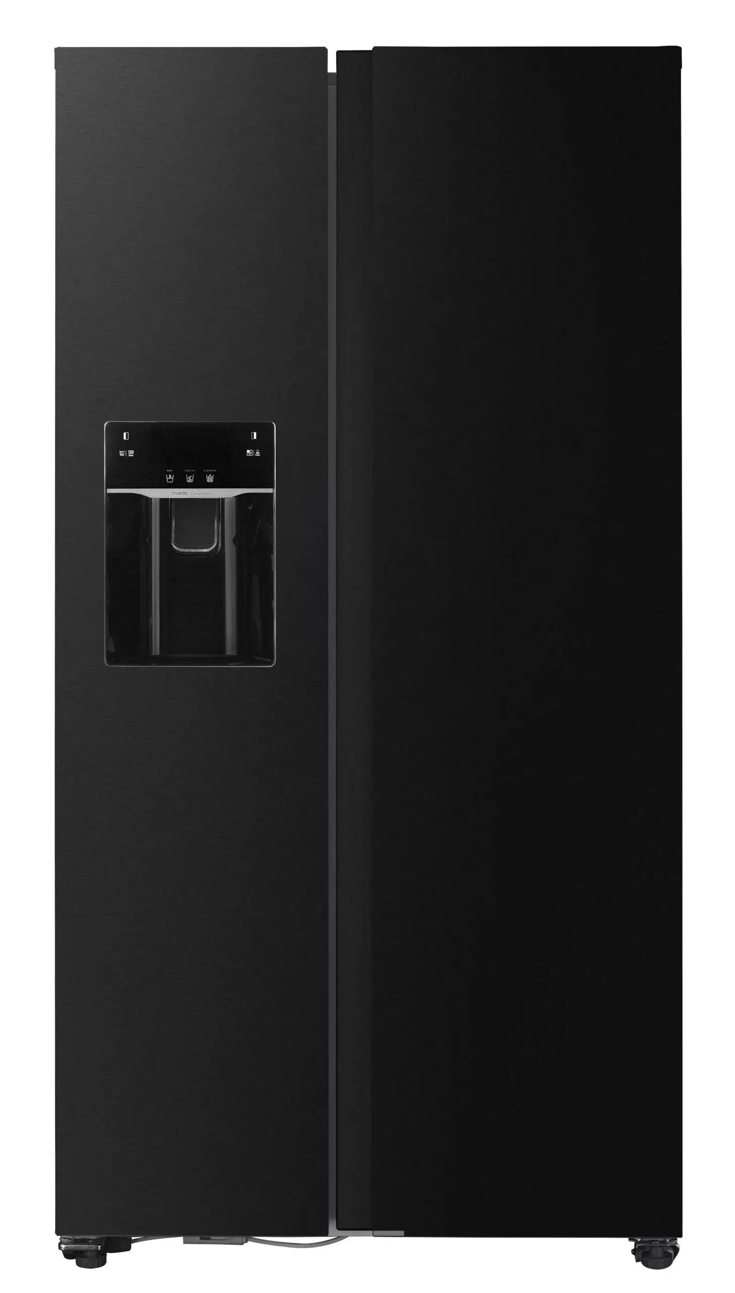 FF2-69IM_KV520IZW_Closed-door-scaled-1-jpg-webp.webp Fitelli KV520IZW Amerikaanse koelkast zwart rvs 90 cm breed met ijs en waterdispenser - Afbeelding 1