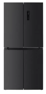 Fitelli KV421BL Amerikaanse koelkast zwart RVS 4 deurs 421liter
