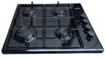 Fitelli GK60ZW Vrijstaand gaskookplaat 60 cm – 4 Gasbranders – Zwart – Elektrische Ontsteking – Stijlvol Design - Afbeelding 3