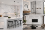 PVC Wandpaneel KL8228 IJswit Marmer Hoogglans 260x120x0,3cm - Afbeelding 2