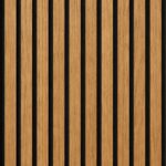 Akoestisch Wandpaneel M.Y. Thailand Teak – 2600 x 600 x 16 mm – Houtlook Lattenwand met Zwart Vilt