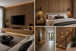 Akoestisch Wandpaneel M.Y. Thailand Teak – 2600 x 600 x 16 mm – Houtlook Lattenwand met Zwart Vilt - Afbeelding 3
