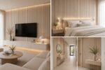 Akoestisch Wandpaneel White Oak – 2600 x 600 x 16 mm – Houtlook Lattenwand met Zwart Vilt - Afbeelding 2