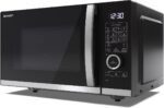 Sharp YCQC254AEB Flatbed Combi-Magnetron – 25L – 900W – Grill & Hetelucht – Zwart - Afbeelding 2