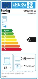 Beko FBM6202XNL AeroPerfect – Vrijstaand Gasfornuis – 60 cm – 4 Gasbranders – Multifunctionele Elektrische Oven – Inox – 66L – Energieklasse A - Afbeelding 10