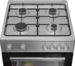 Beko FBM6202XNL AeroPerfect – Vrijstaand Gasfornuis – 60 cm – 4 Gasbranders – Multifunctionele Elektrische Oven – Inox – 66L – Energieklasse A - Afbeelding 2
