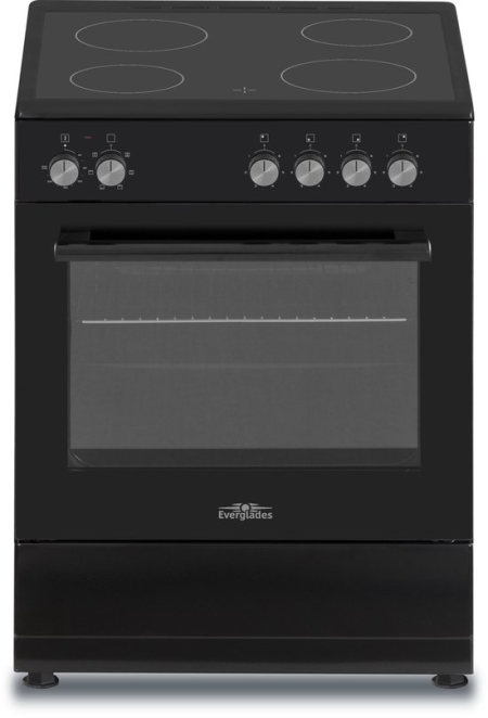 70188_550x809 Everglades EVCK6031 - Keramisch Fornuis - Zwart - 60CM - 56 Liter - 4 Kookzones - Afbeelding 1