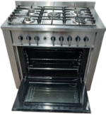 Indesit KP 958 MS.B(X)/O (T) zilver gasfornuis 90cm met heteluchtoven met wokbrander - Afbeelding 3