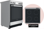 Outlet!! Ariston AS68V8KHX Vrijstaand Keramisch Fornuis – 60 cm – RVS – Heteluchtoven met Grill - Afbeelding 5