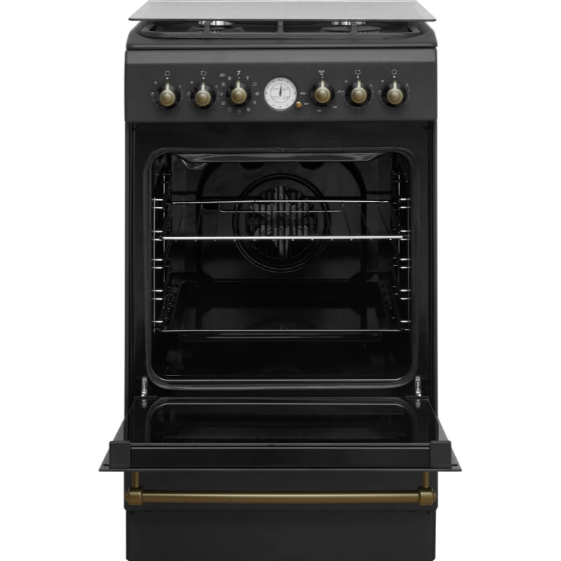 download (11) Outlet!! Indesit IS5G8MHA/E gasfornuis, vrijstaand, elektrisch, gas, zwart antraciet 50cm breed - Afbeelding 1