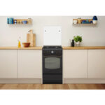 Outlet!! Indesit IS5G8MHA/E gasfornuis, vrijstaand, elektrisch, gas, zwart antraciet 50cm breed - Afbeelding 3