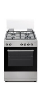 Inventum VFG6012RVS Vrijstaand Gasfornuis Zwart/RVS 60cm
